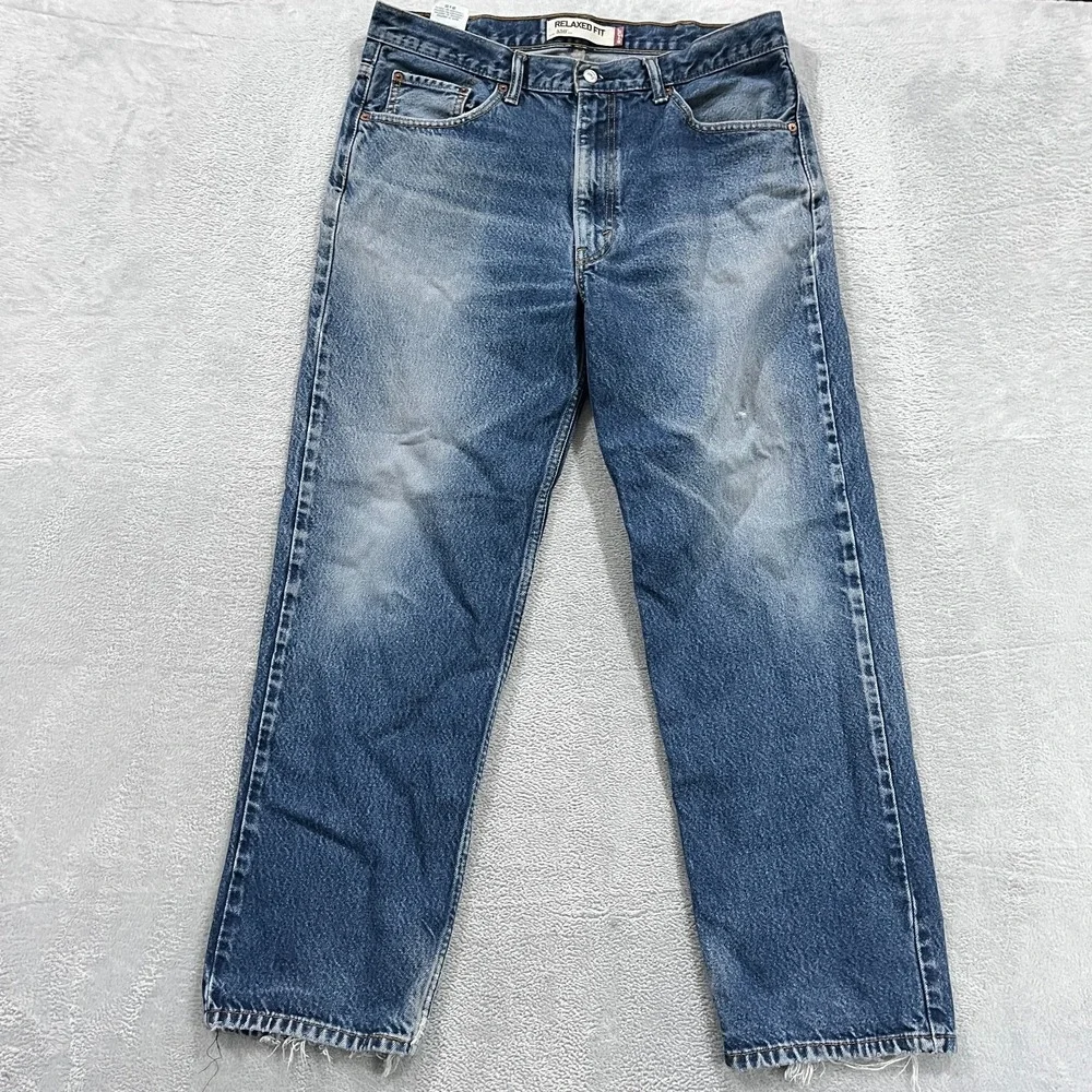 VTG 90s Levi's 550 Jeans Mens 38x32 Relaxed Fit Black Denim Western Retro Faded